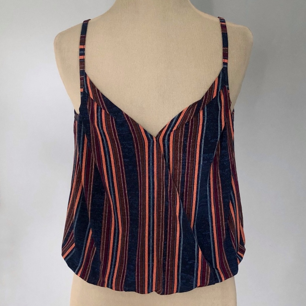 BCBGeneration Vertical Stripe Bubble Hem Tank Top